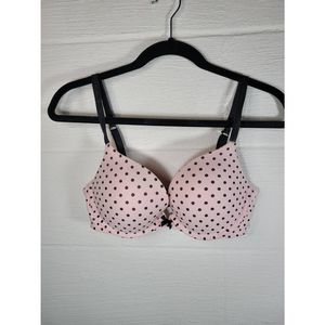 Victoria’s Secret Women’s Polka Plunge Full Cup Push Up Bra Pink Black Size 36C